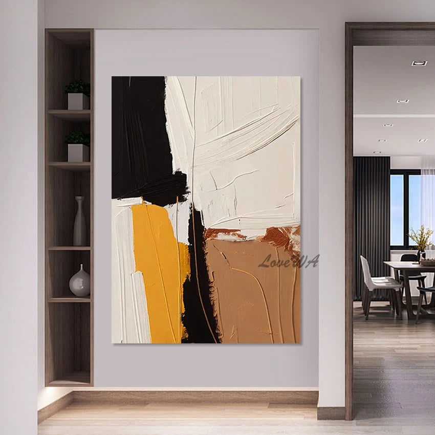 Sofa Background Wall Decor, Acrylic Paintings, Abstract Frameless Canvas Artwork, Modern Design Textured Drawing Art Picture